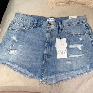 Zara High Rise Jean Shorts